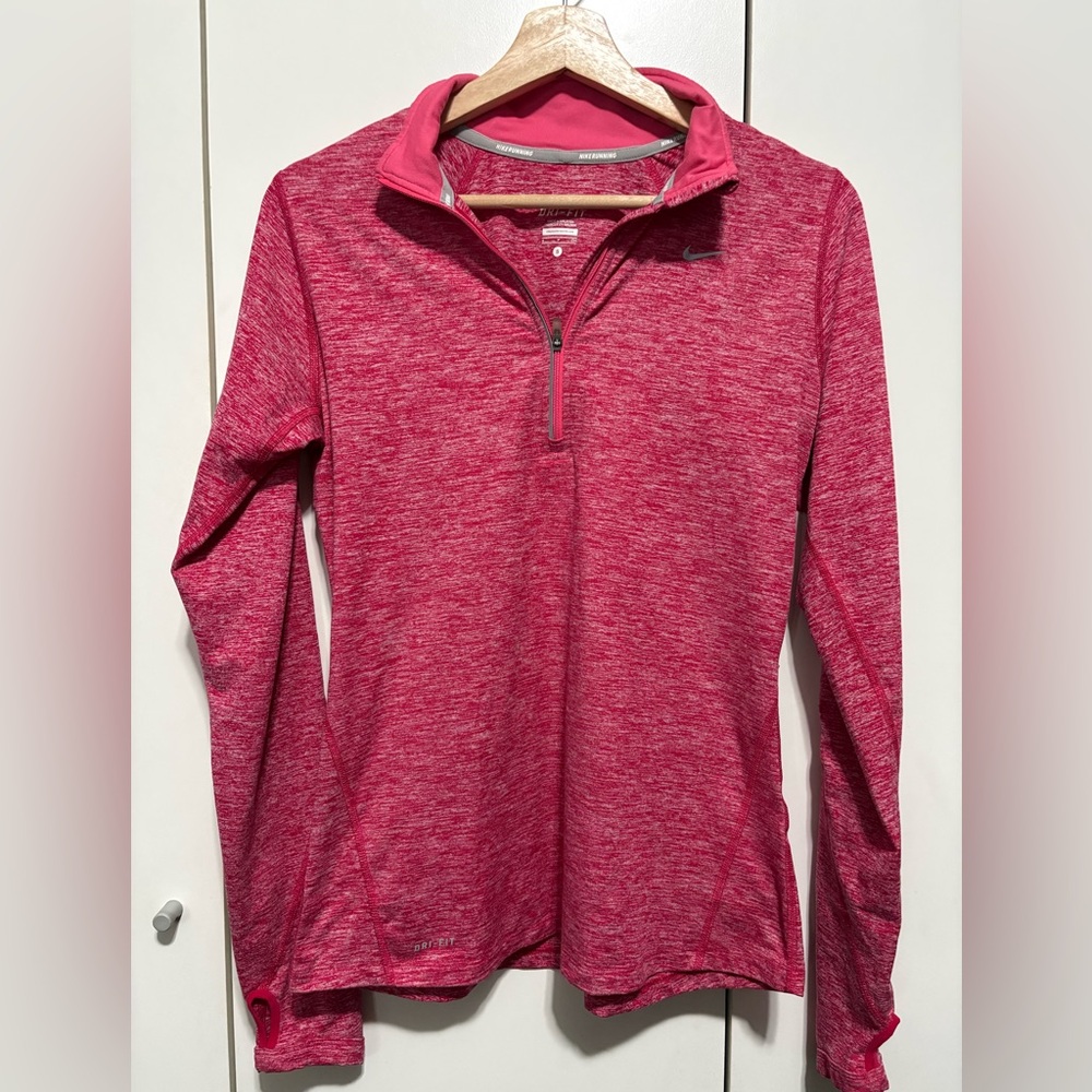 Nike Women's Pink Heather Quarter-Zip Pullover
